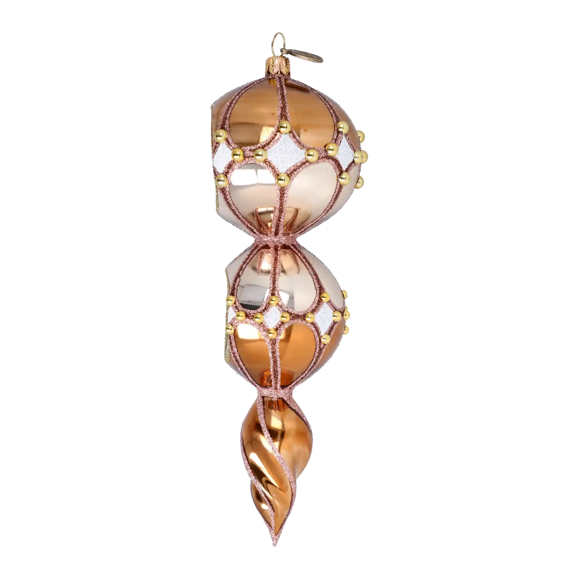 Golden Amber Handmade Glass Christmas ornament Retro Glass Reflector Ornament