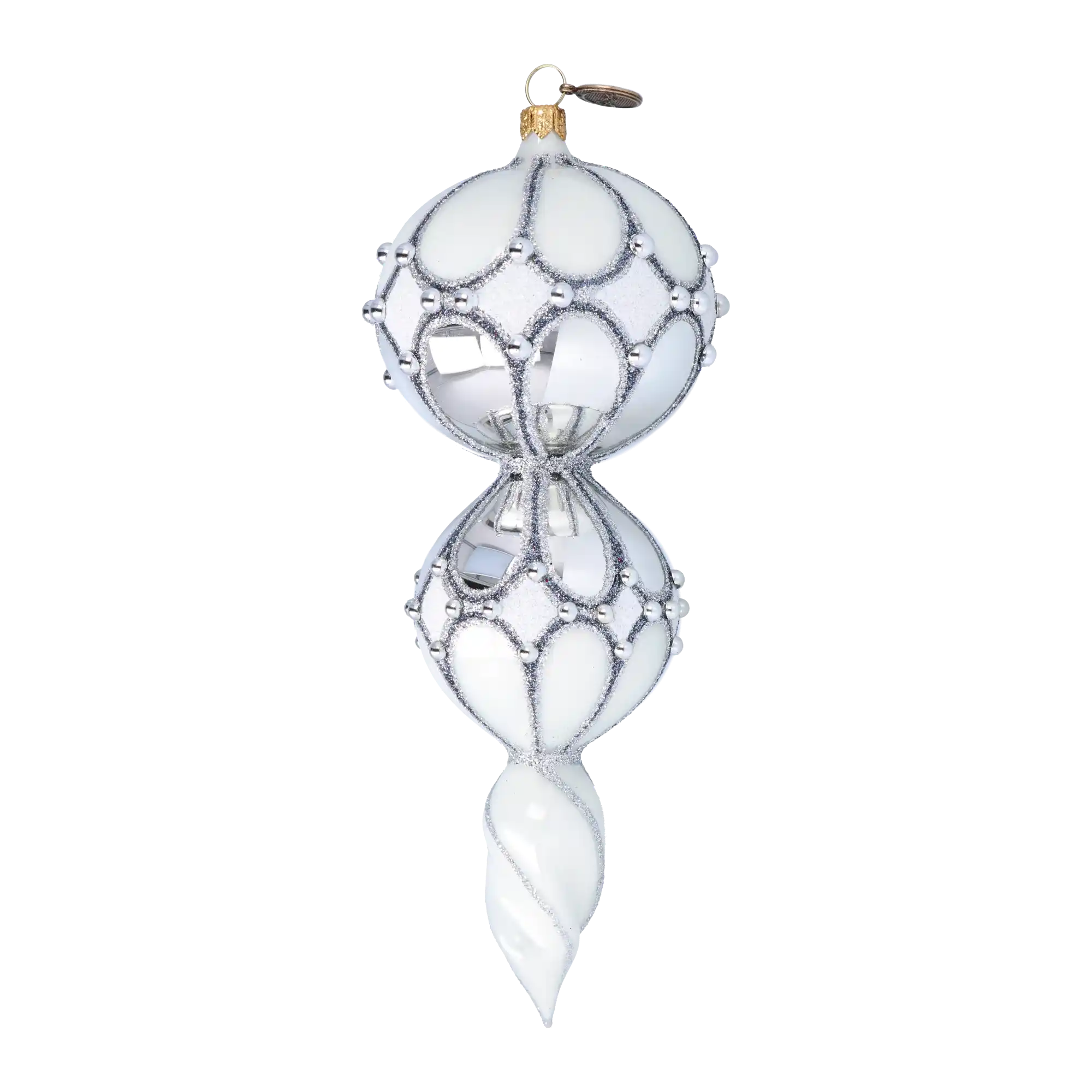 Frosted Elegance Handmade Glass Christmas ornament Retro Glass Reflector Ornament