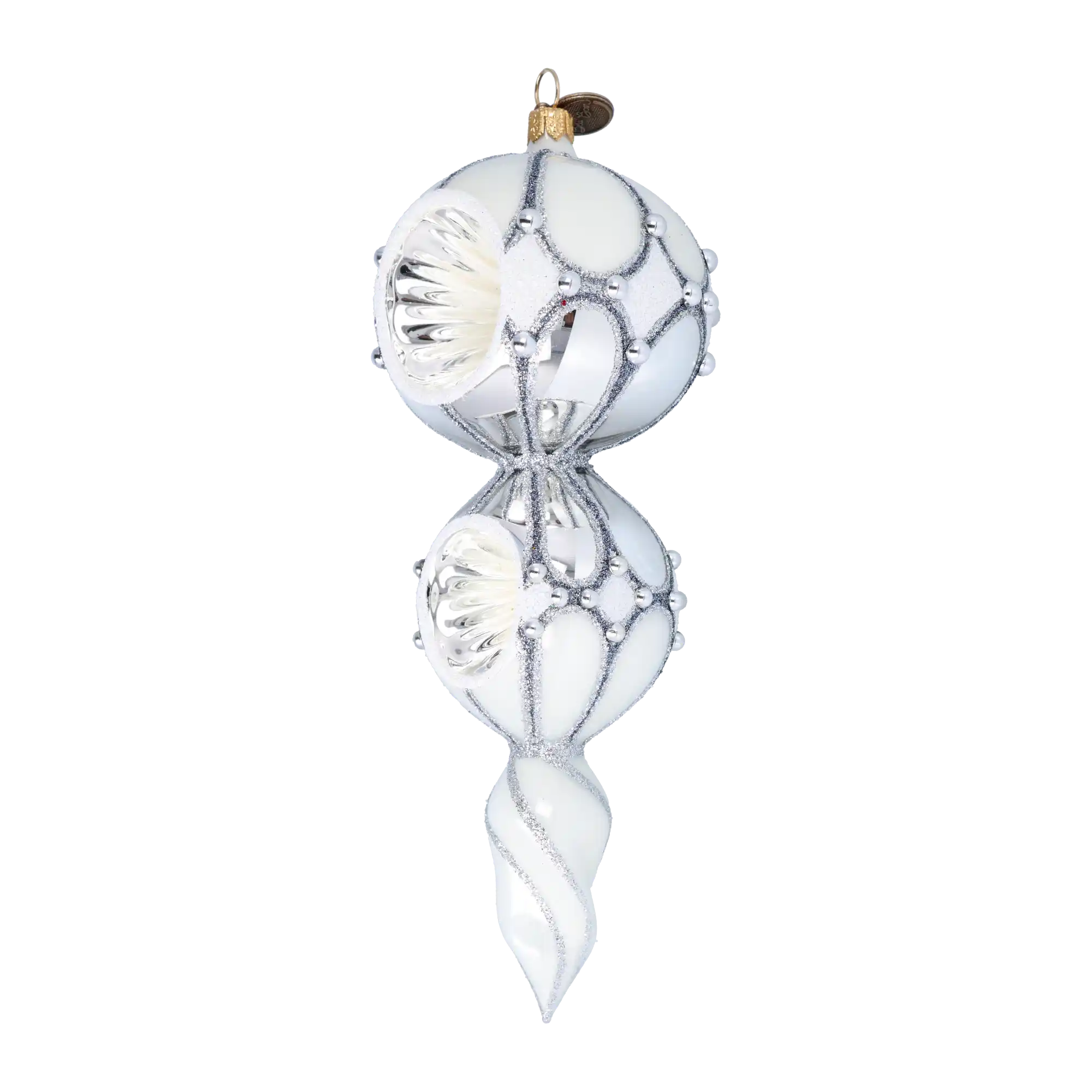 Frosted Elegance Handmade Glass Christmas ornament Retro Glass Reflector Ornament