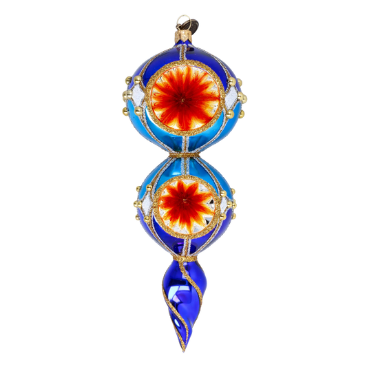 Sapphire Majesty Handmade Glass Christmas ornament Retro Glass Reflector Ornament 2022-330
