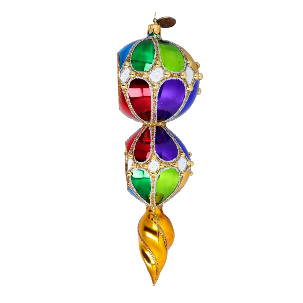 Gilded Noon Resonance | Hand-Painted Glass Ornament | Blubom 2022-333