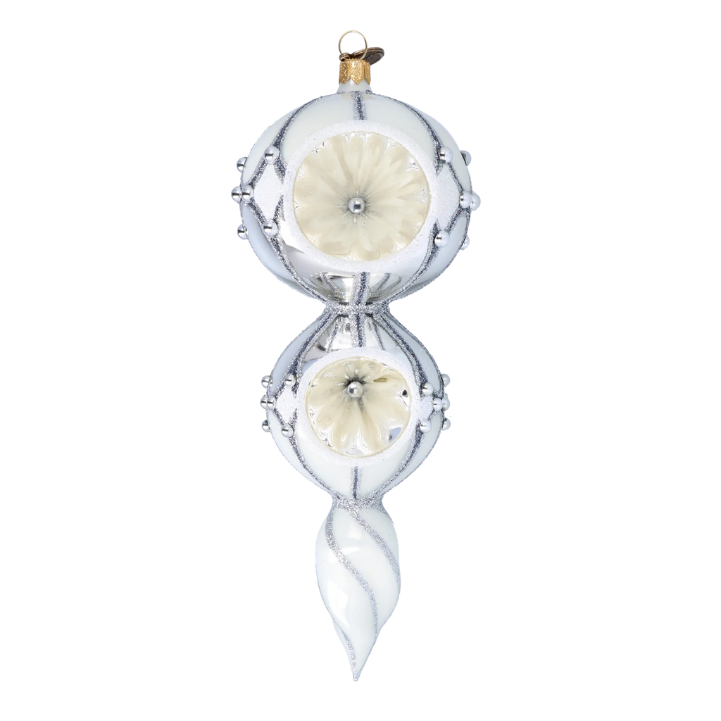 Silvered Stillness | Hand-Painted Glass Ornament | Blubom 2022-335