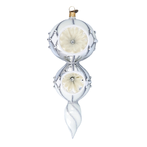 Silvered Stillness | Hand-Painted Glass Ornament | Blubom 2022-335