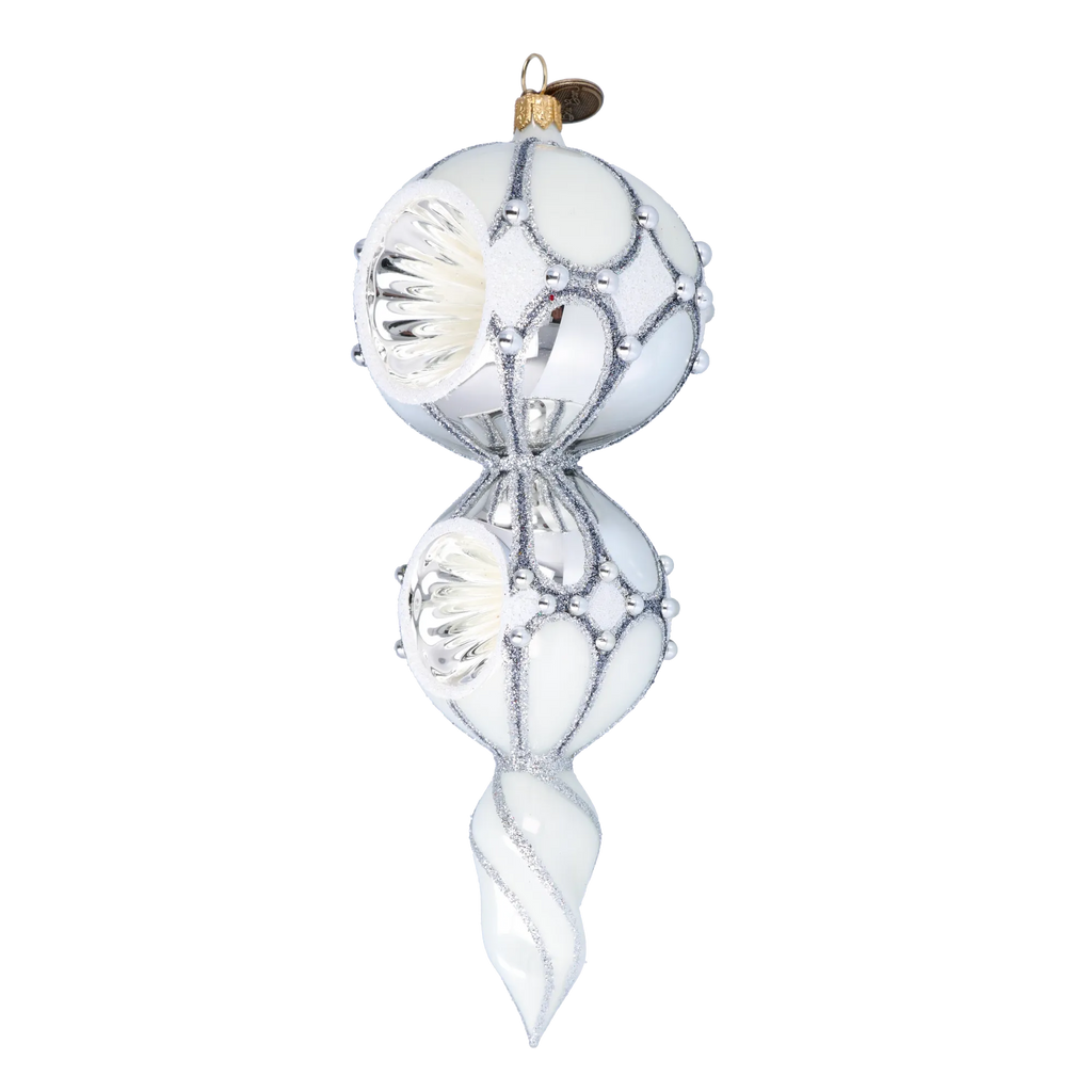 Silvered Stillness | Hand-Painted Glass Ornament | Blubom 2022-335