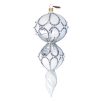 Silvered Stillness | Hand-Painted Glass Ornament | Blubom 2022-335