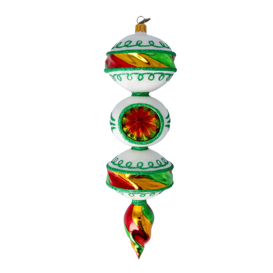 Holiday Swirl Delight Handmade Glass Christmas ornament