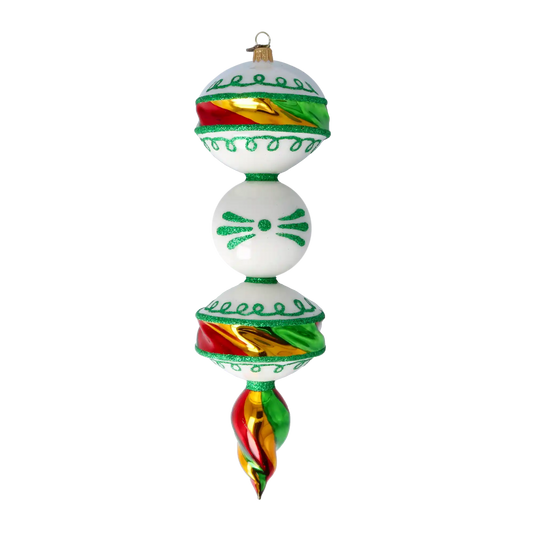 Holiday Swirl Delight Handmade Glass Christmas ornament