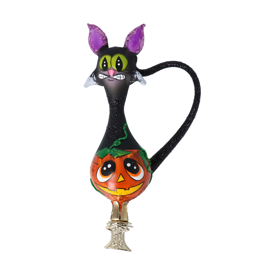 Wily Midnight Familiar | Hand-Painted Glass Ornament | Blubom 2022-360