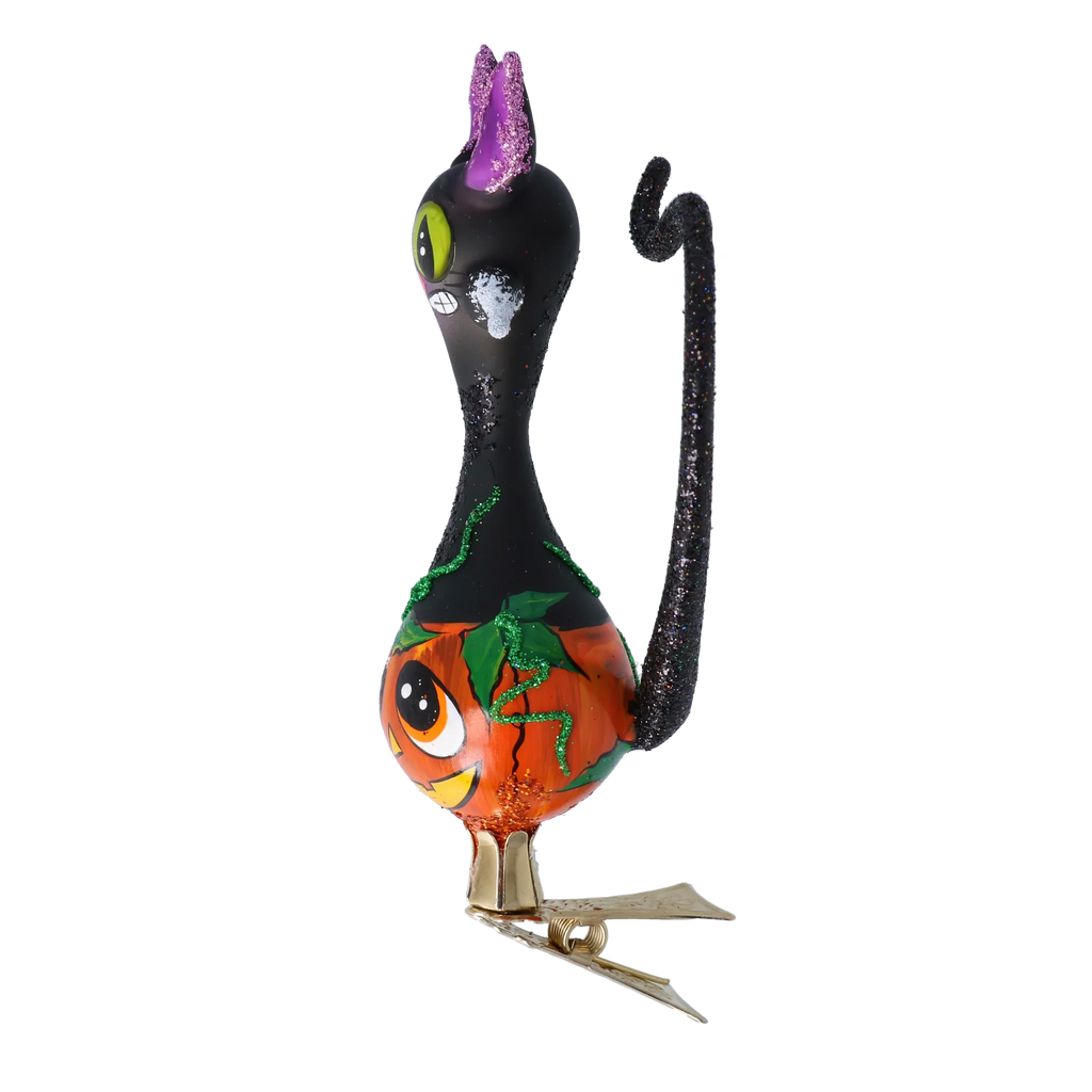 Wily Midnight Familiar | Hand-Painted Glass Ornament | Blubom 2022-360