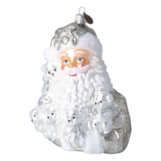 Teddy Bears Christmas Gathering Handmade Glass Christmas Ornaments Santa Claus (kopia)