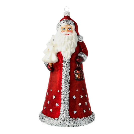 Christmas Santa - Guardian of the Stars. Handmade Glass Christmas ornament.