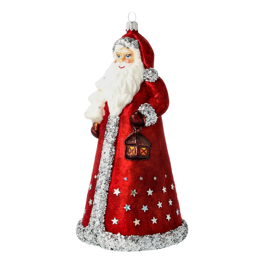 Christmas Santa - Guardian of the Stars. Handmade Glass Christmas ornament.