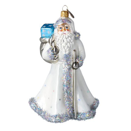 Silver Starlight Santa Claus Premium christmas glass ornament 2022-364