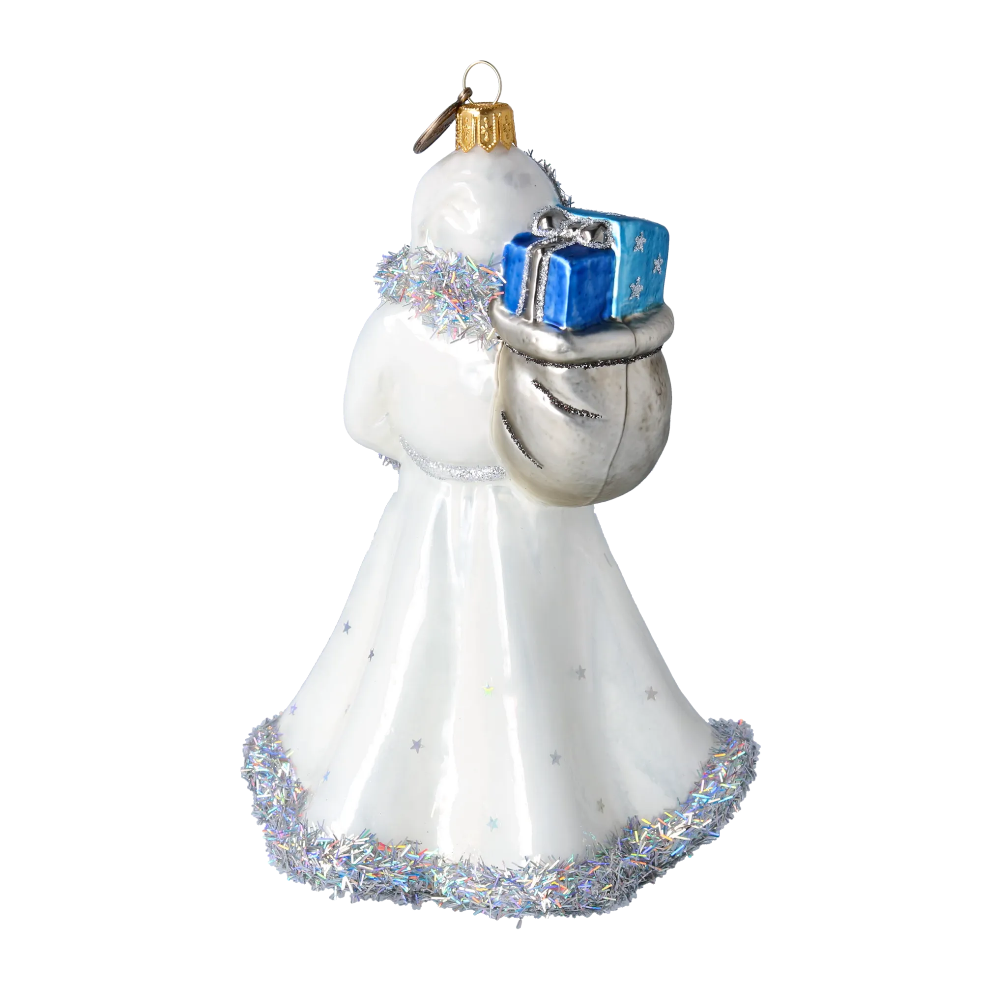 Silver Starlight Santa Claus Premium christmas glass ornament 2022-364