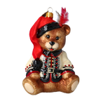 Gallant Crimson Plume | Hand-Painted Glass Ornament | Blubom 2022-371