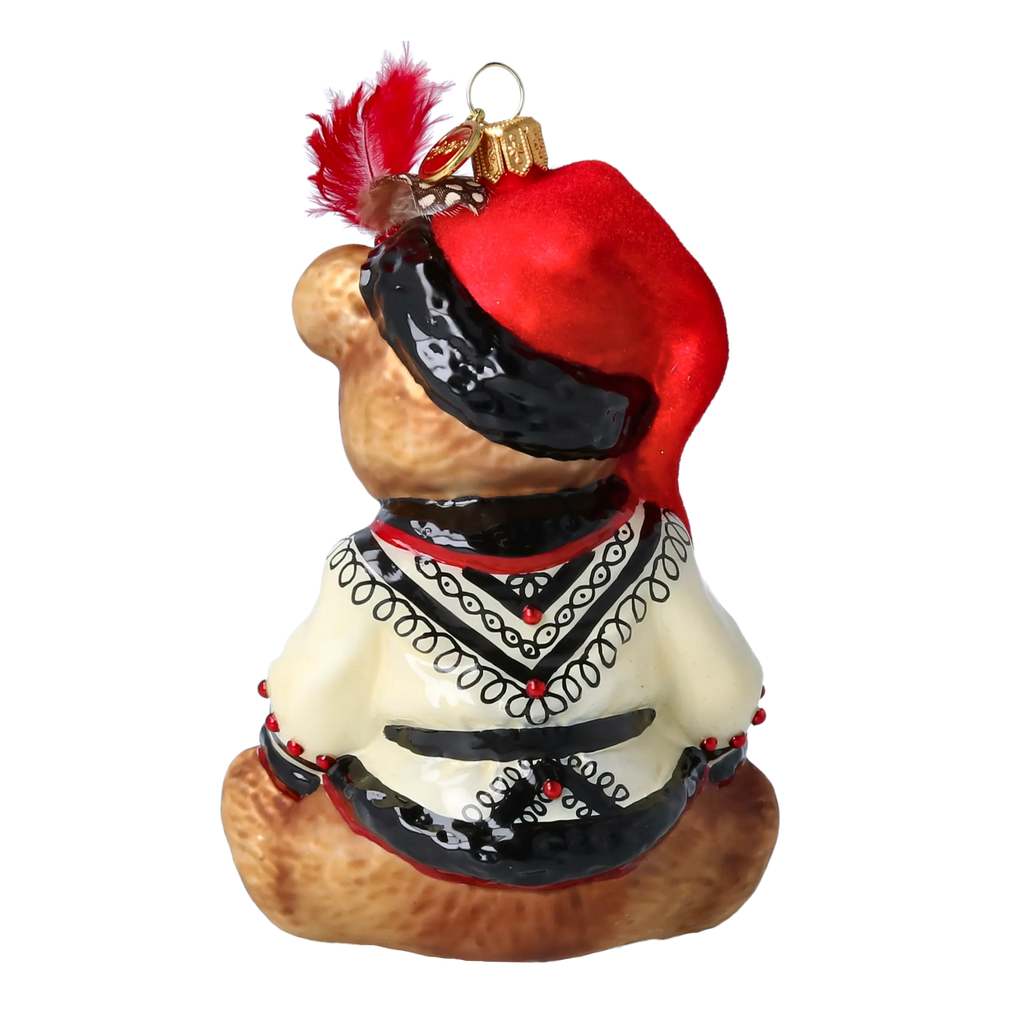 Gallant Crimson Plume | Hand-Painted Glass Ornament | Blubom 2022-371