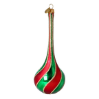 Crimson Pine Cadence | Hand-Painted Glass Ornament | Blubom 2022-387