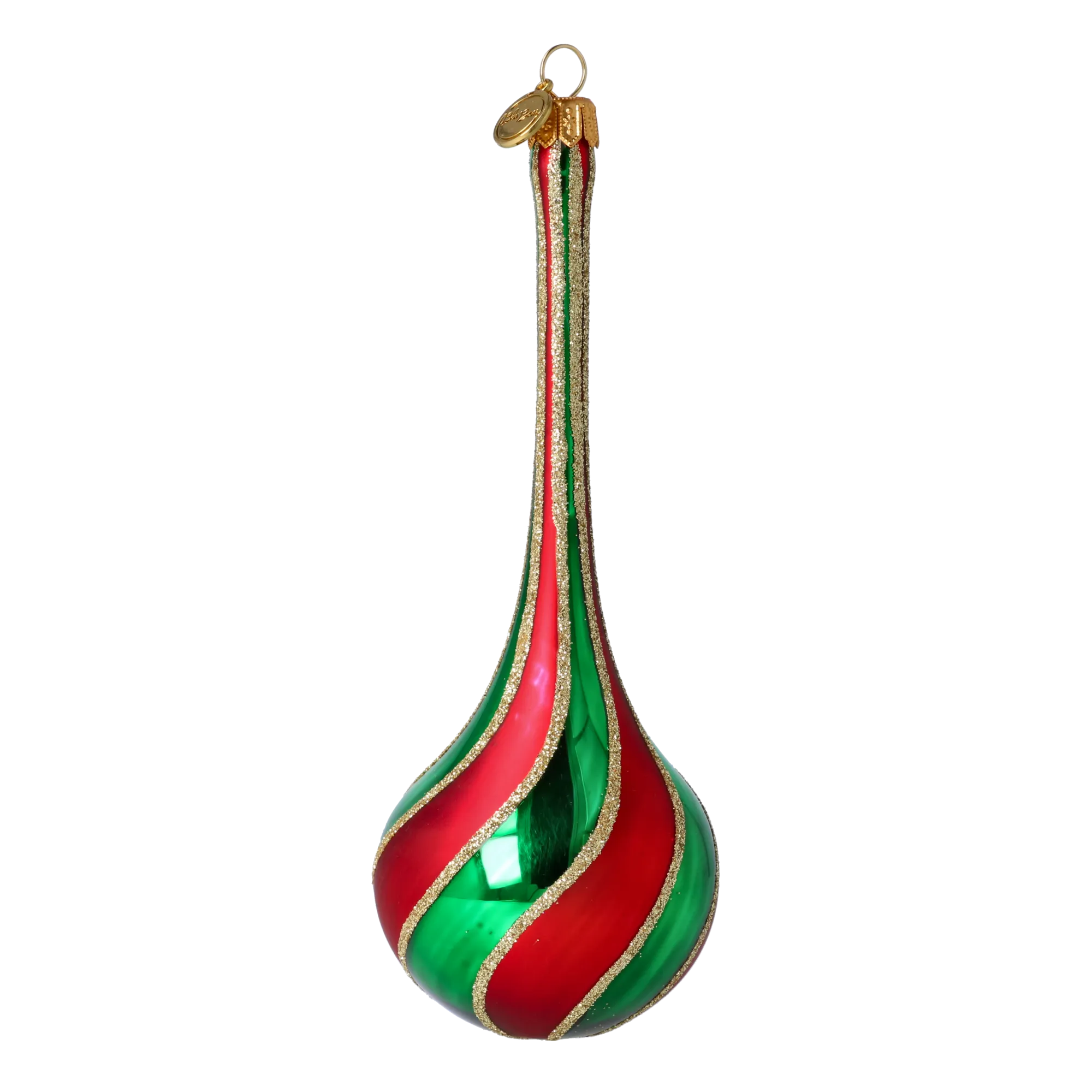 Crimson Pine Cadence | Hand-Painted Glass Ornament | Blubom 2022-387