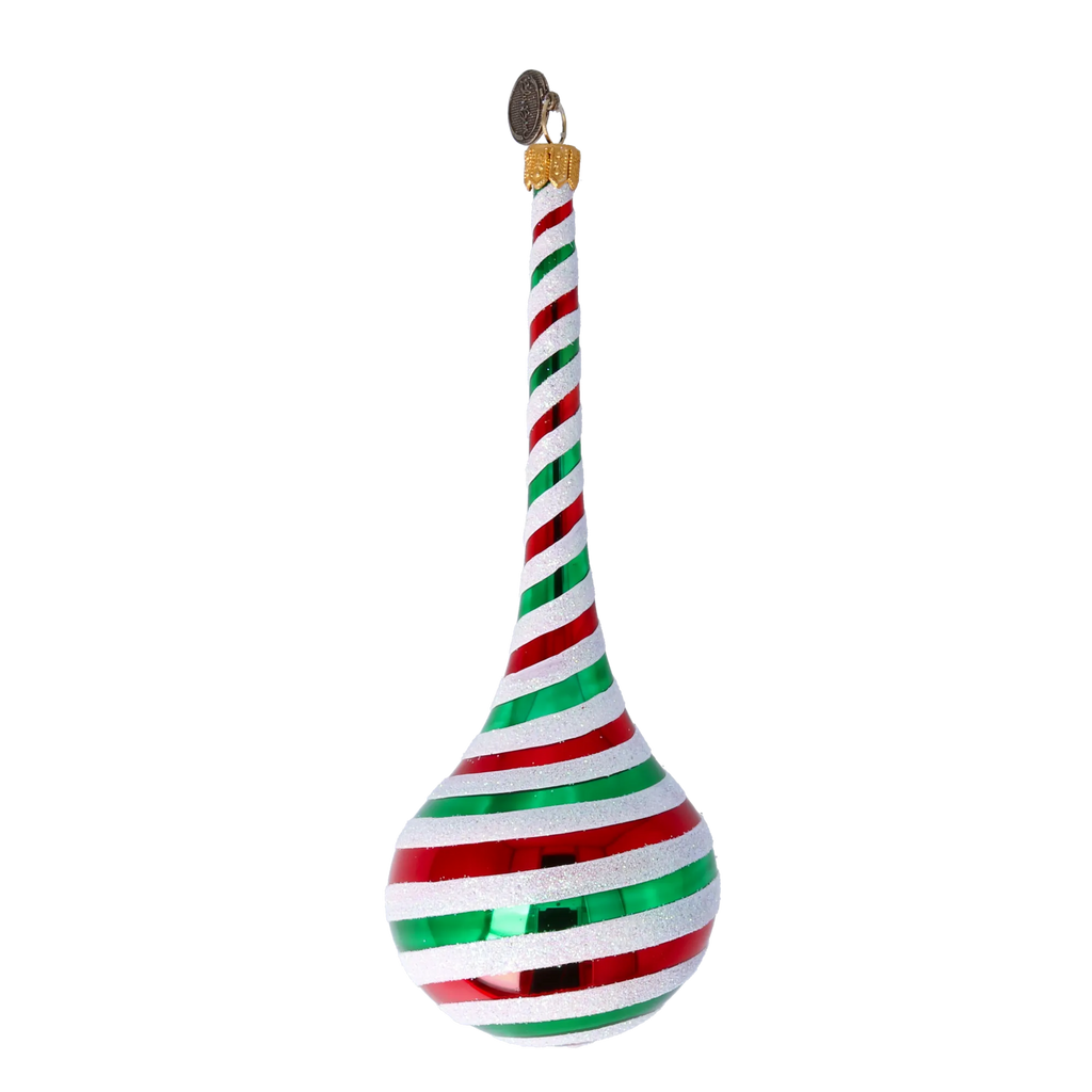 Crimson Frost Cadence | Hand-Painted Glass Ornament | Blubom 2022-388