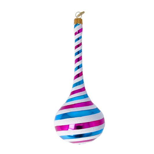 Candy Twist Drop Handmade Glass Christmas ornament