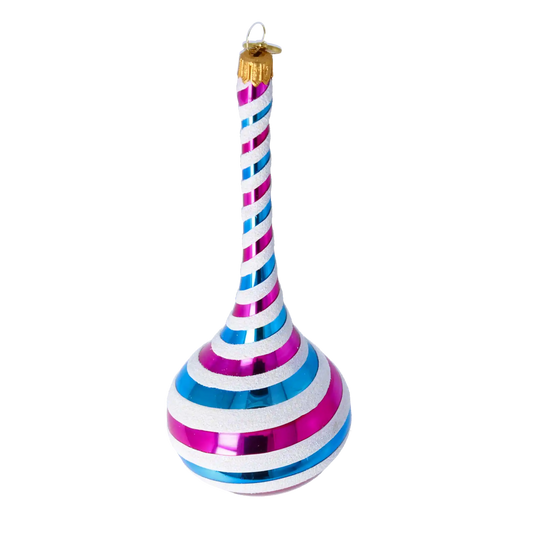 Candy Twist Drop Handmade Glass Christmas ornament