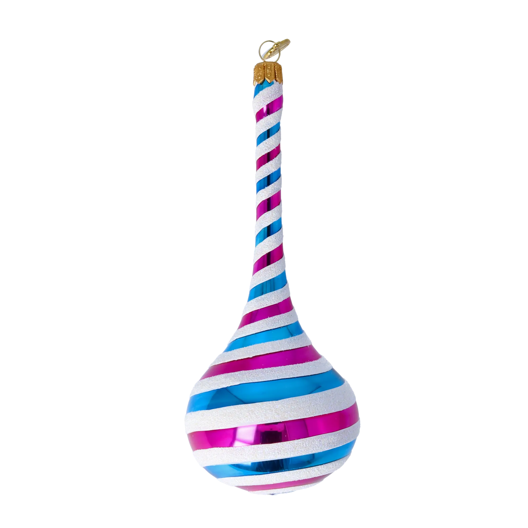 Candy Twist Drop Handmade Glass Christmas ornament 2022-389