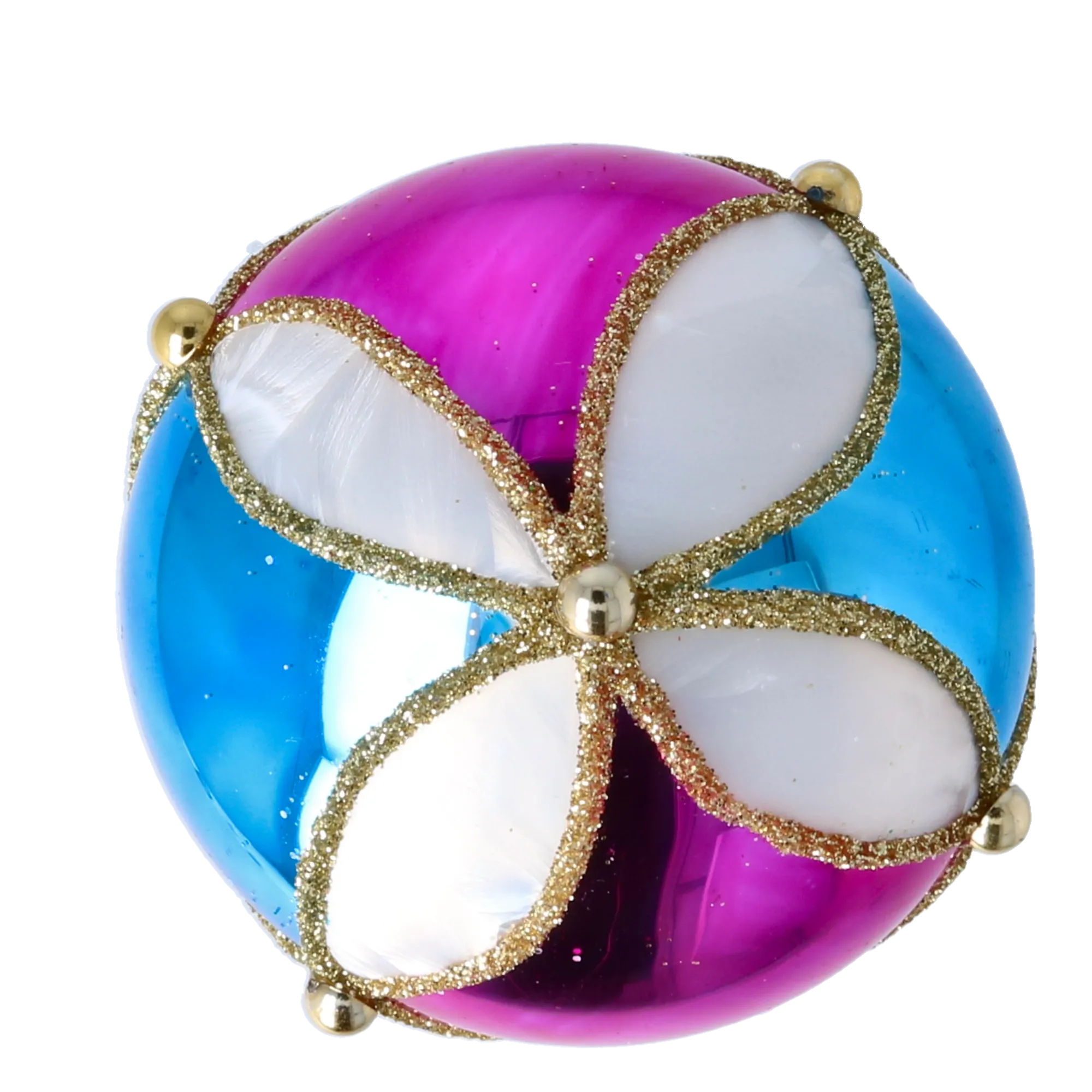 Opal Jewel Drop Handmade Glass Christmas ornament. 2022-390