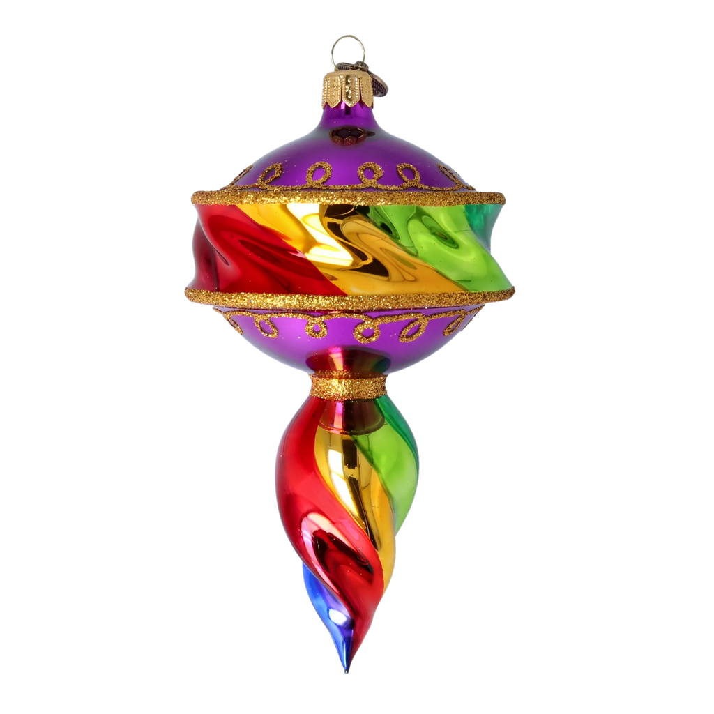 Amethyst Aurora Pulse | Hand-Painted Glass Ornament | Blubom 2022-393