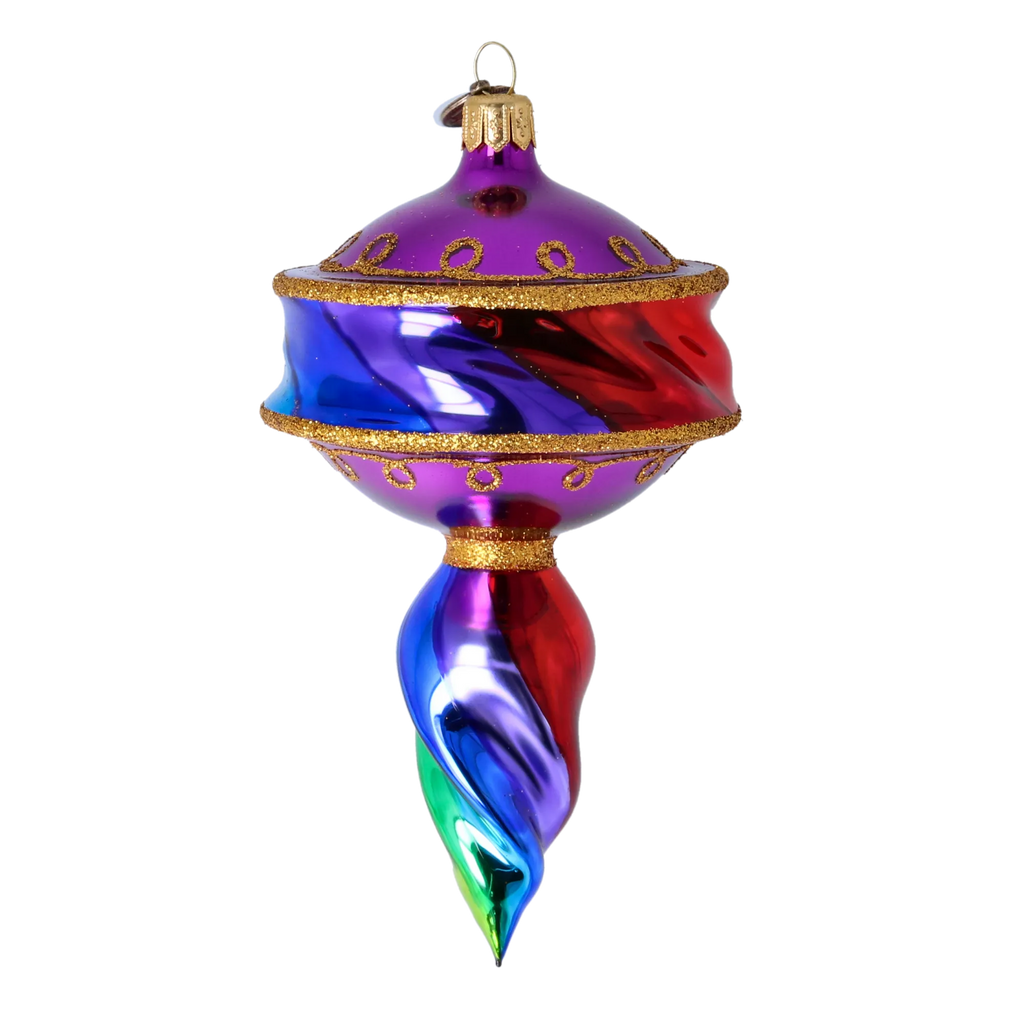 Amethyst Aurora Pulse | Hand-Painted Glass Ornament | Blubom 2022-393