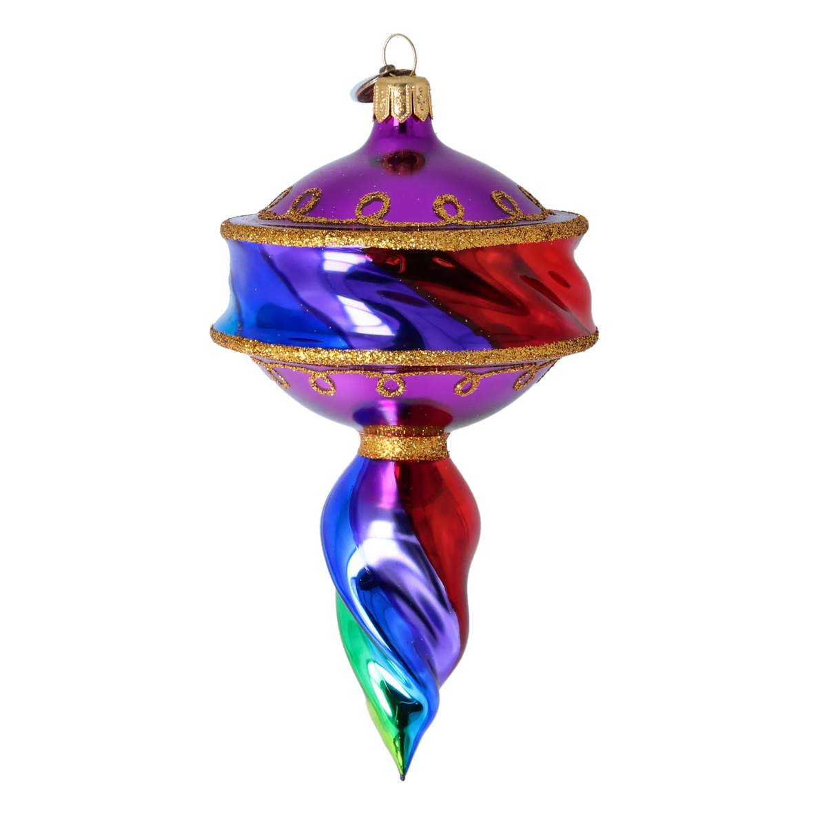 Amethyst Aurora Pulse | Hand-Painted Glass Ornament | Blubom 2022-393
