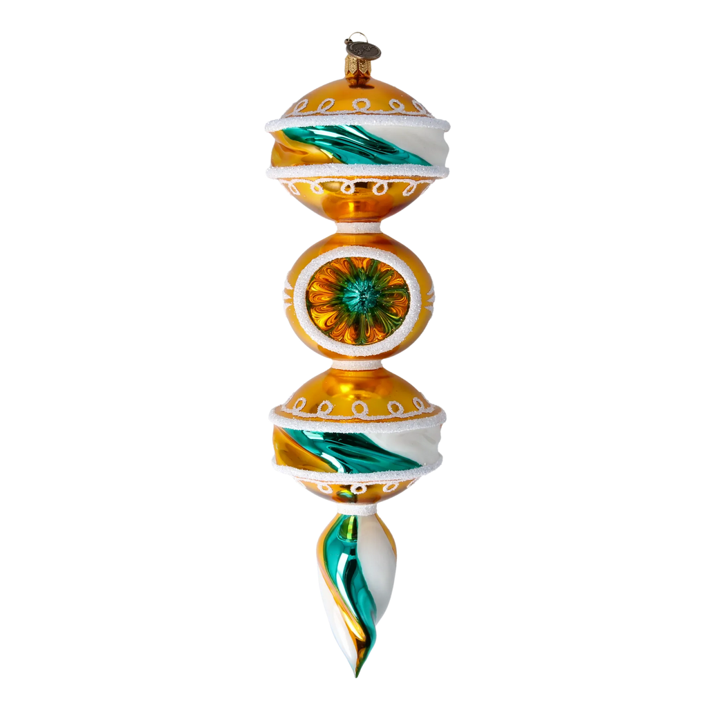 Gilded Emerald Aurora | Hand-Painted Glass Ornament | Blubom 2022-394