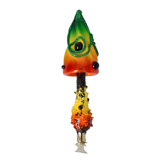 Colorful Mushroom with Shading Effect. Handmade Glass Christmas ornament. 2022-397