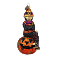 Load image into Gallery viewer, Pumpkin Paws Halloween Cat Glass Christmas ornament

