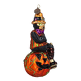 Load image into Gallery viewer, Pumpkin Paws Halloween Cat Glass Christmas ornament
