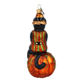 Load image into Gallery viewer, Pumpkin Paws Halloween Cat Glass Christmas ornament
