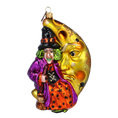 Load image into Gallery viewer, The Witch and the Golden Moon - Night Spells. Handmade Glass Christmas ornament. 2022-399
