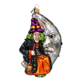 Load image into Gallery viewer, The Witch in the Moon - Magic Night. Handmade Glass Christmas ornament. 2022-400
