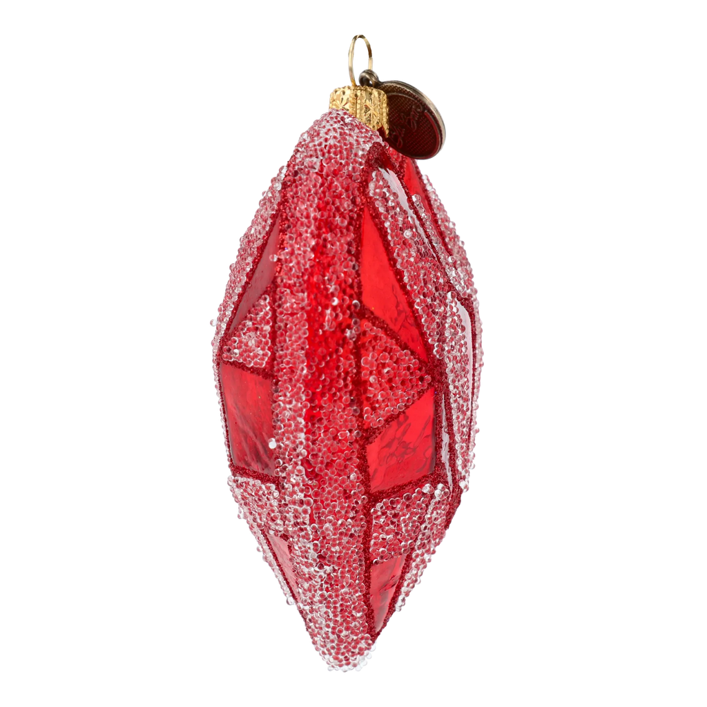 Crimson Pulse | Hand-Painted Glass Ornament | Blubom 2022-402