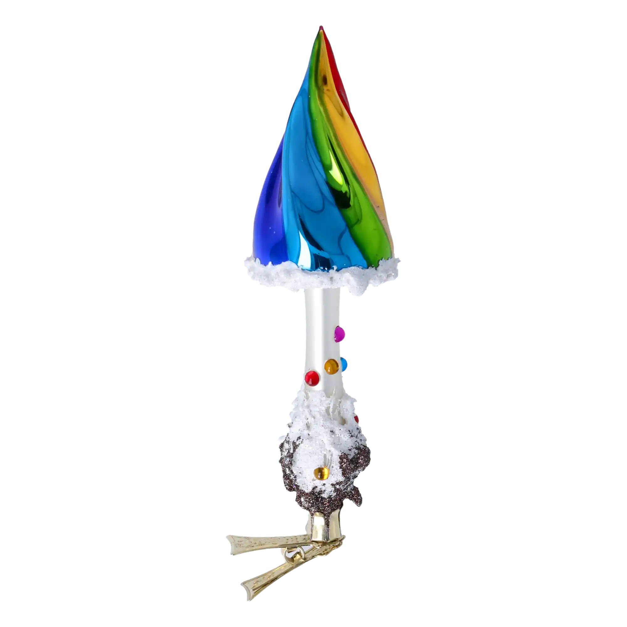 Hand Painted Rainbow Mushroom Ornament