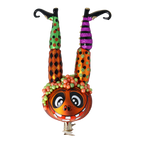 Impish Pumpkin Somersault | Hand-Painted Glass Ornament | Blubom 2022-406
