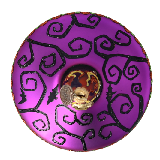 Magic Witch's Hat - Flaming Patterns. Handmade Glass Christmas ornament. 2022-407