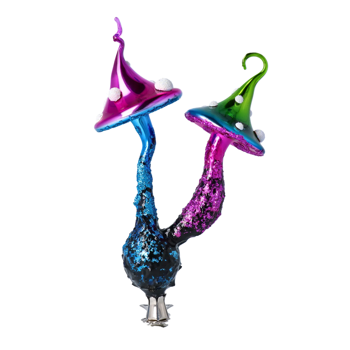 Radiant Midnight Spores | Hand-Painted Glass Ornament | Blubom 2022-412