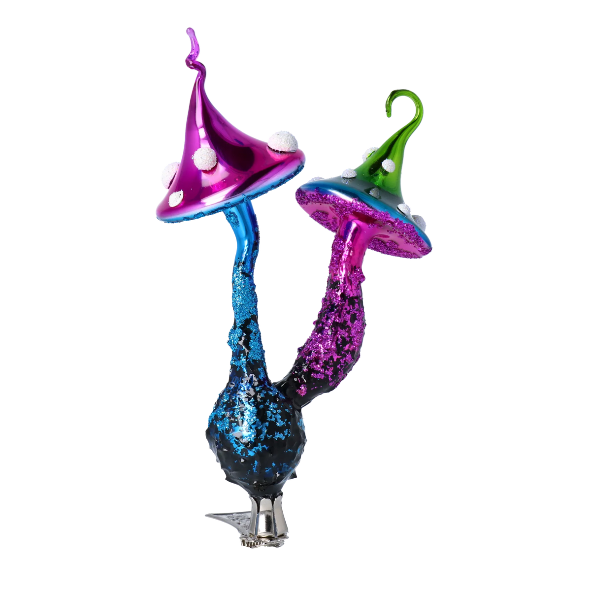 Radiant Midnight Spores | Hand-Painted Glass Ornament | Blubom 2022-412
