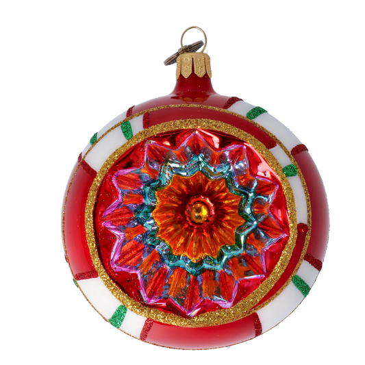 Crimson Kaleidoscope Reflector Premium christmas glass ornament 2022-416