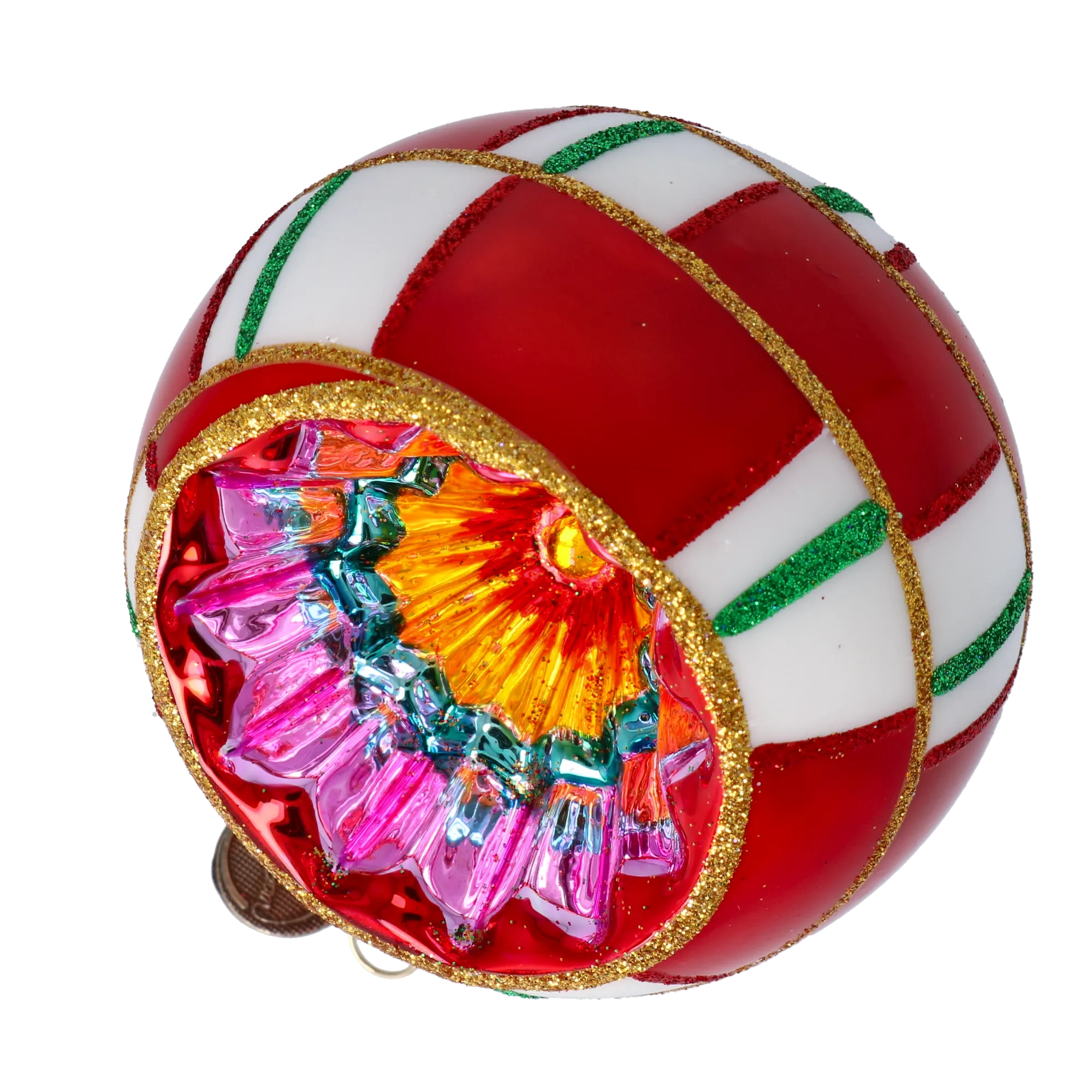 Crimson Kaleidoscope Reflector Premium christmas glass ornament 2022-416