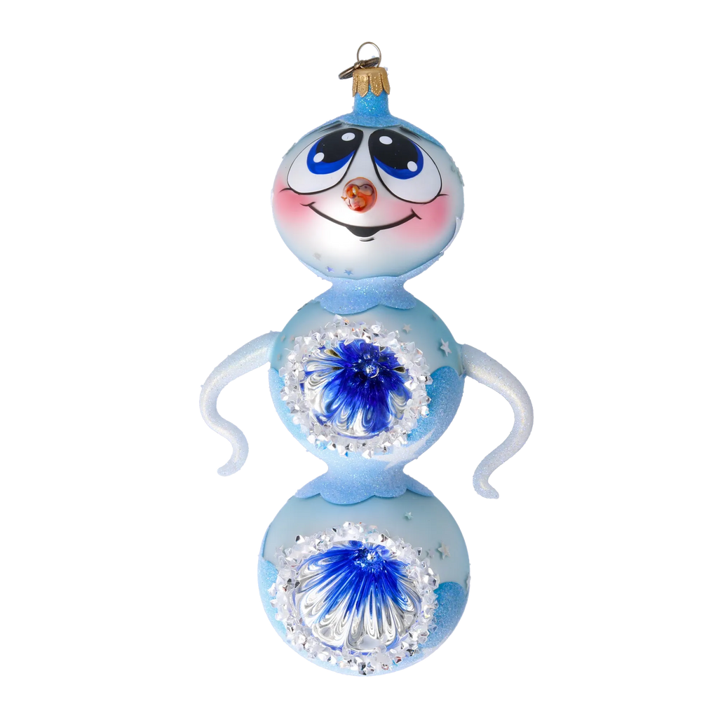 Azure Star Sentinel | Hand-Painted Glass Ornament | Blubom 2022-417