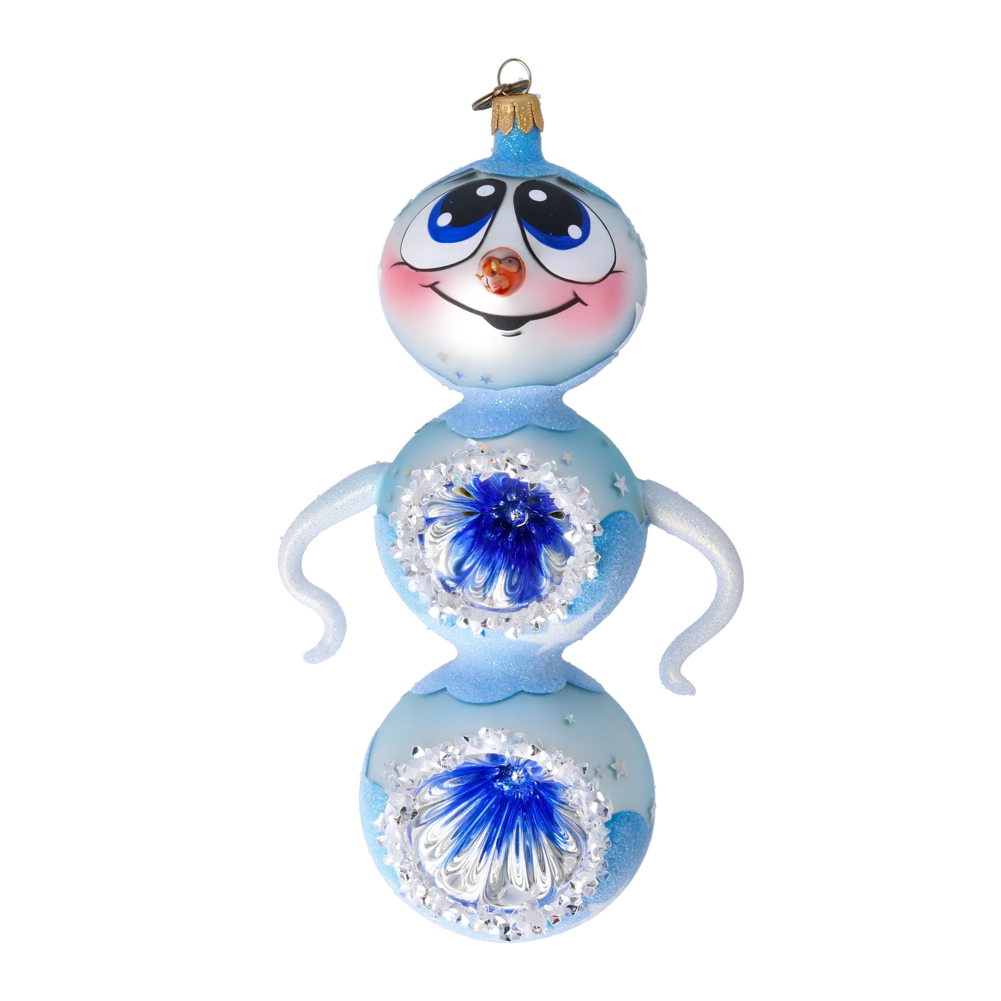 Azure Star Sentinel | Hand-Painted Glass Ornament | Blubom 2022-417