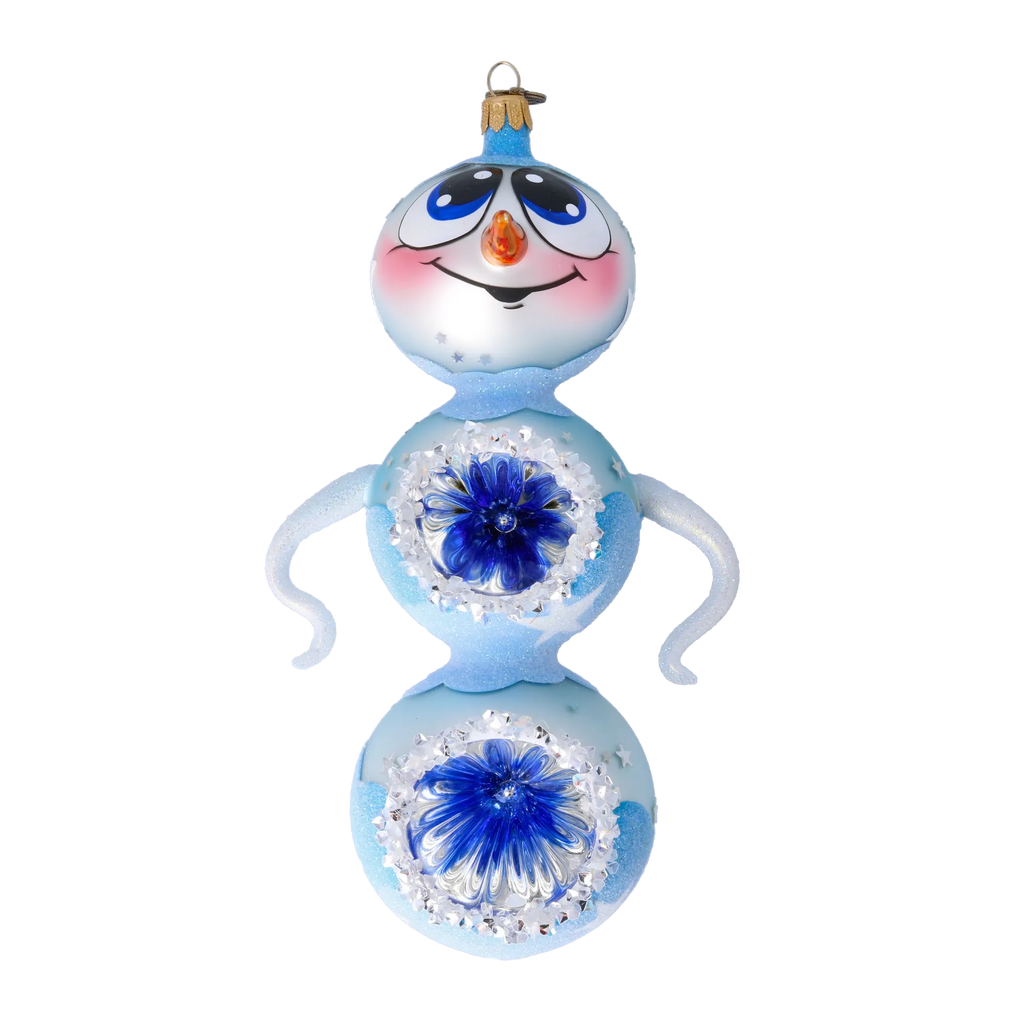 Azure Star Sentinel | Hand-Painted Glass Ornament | Blubom 2022-417