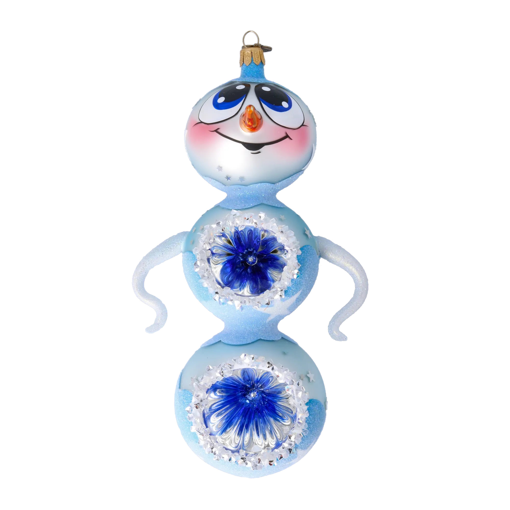 Azure Star Sentinel | Hand-Painted Glass Ornament | Blubom 2022-417