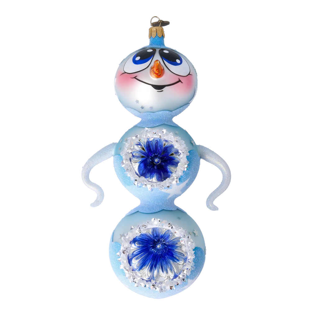 Azure Star Sentinel | Hand-Painted Glass Ornament | Blubom 2022-417